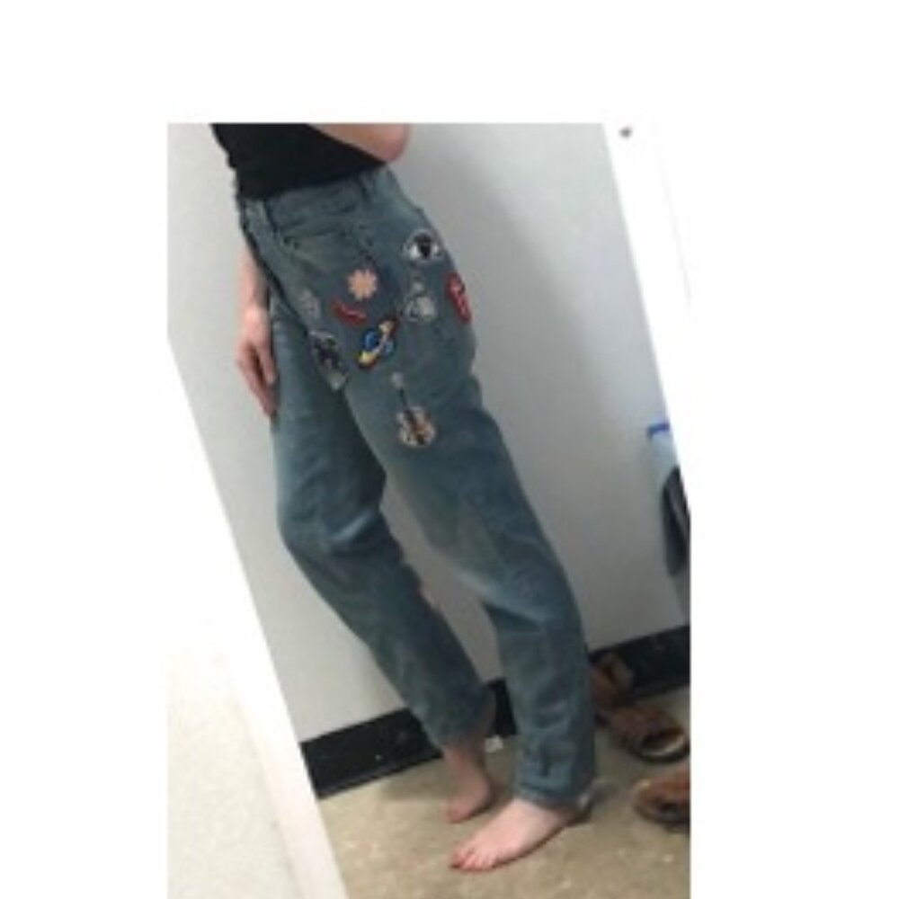 Asos jeans with patches size 26